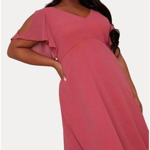 Chi Chi London Plus Size Edenn Dress Raspberry size 18